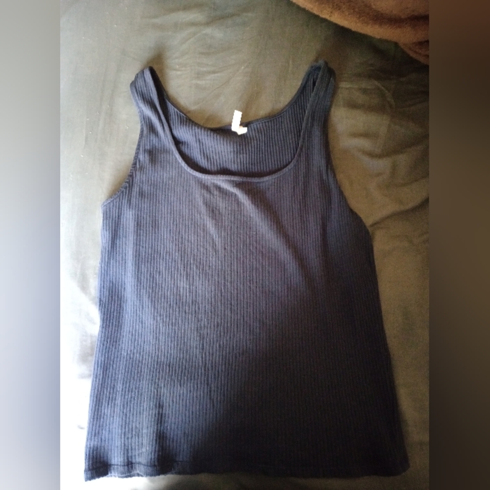 Pact XL Ribbed Blue Tank Top